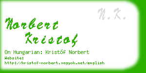 norbert kristof business card